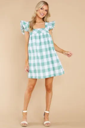 Travel Light Mint Gingham Dress