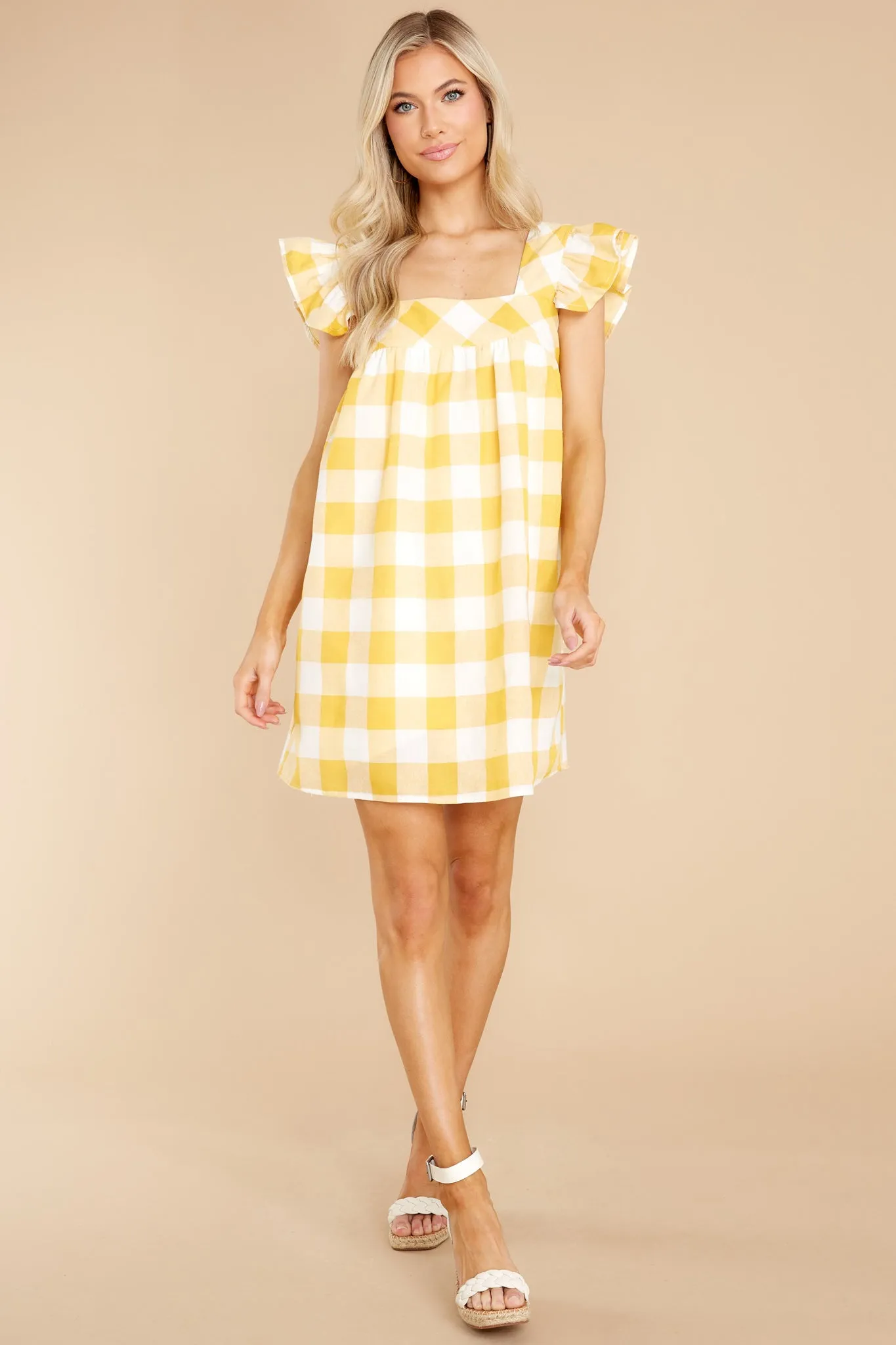 Travel Light Yellow Gingham Dress