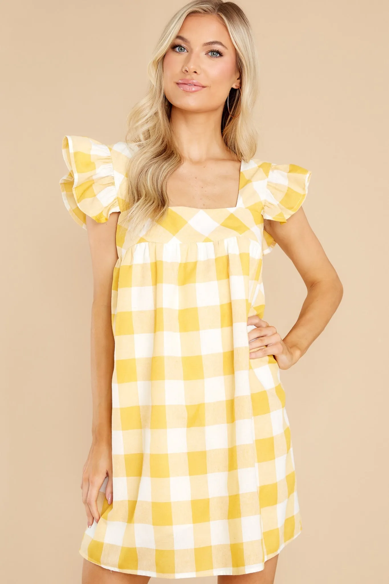 Travel Light Yellow Gingham Dress