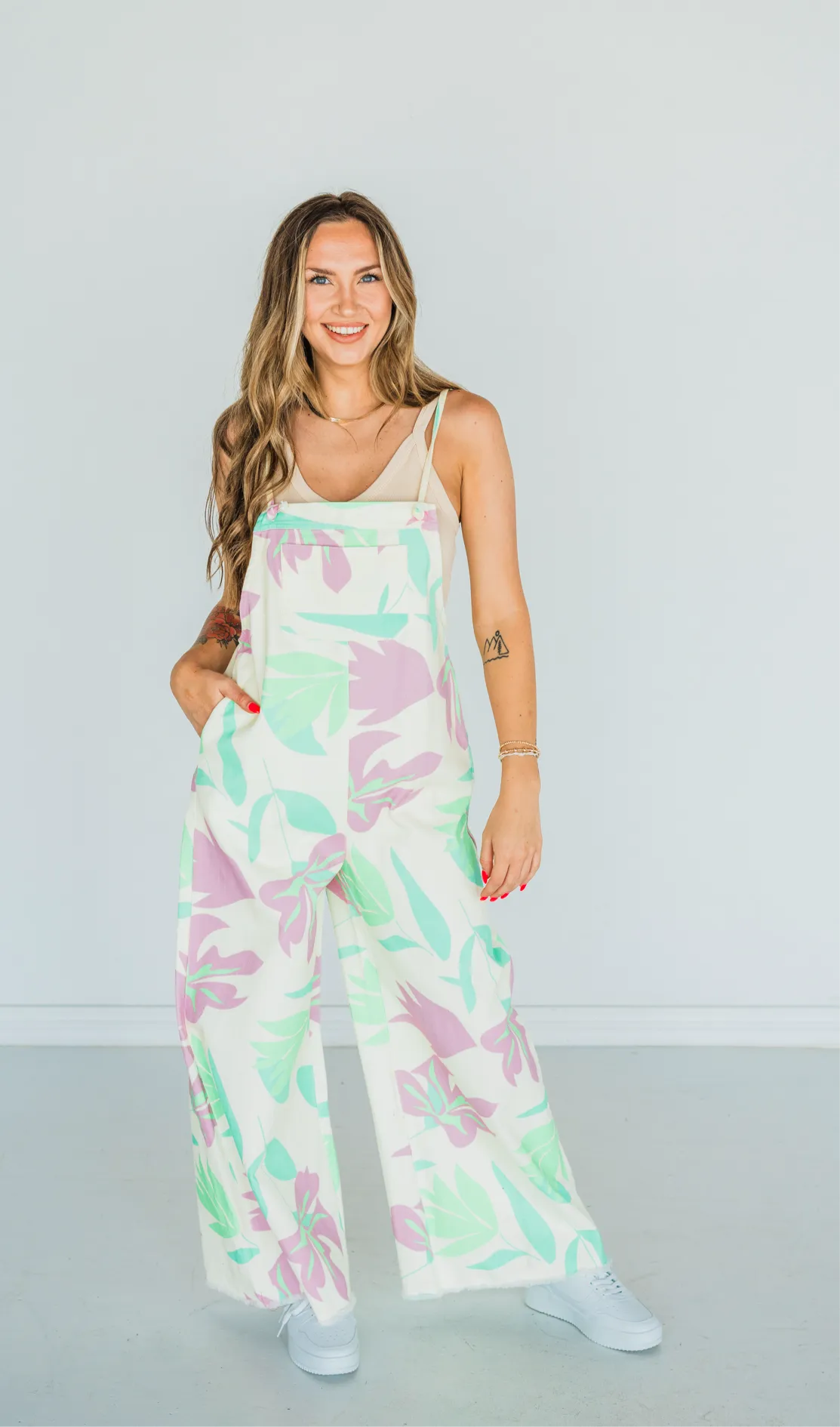 Tropical Paradise Denim Jumpsuit