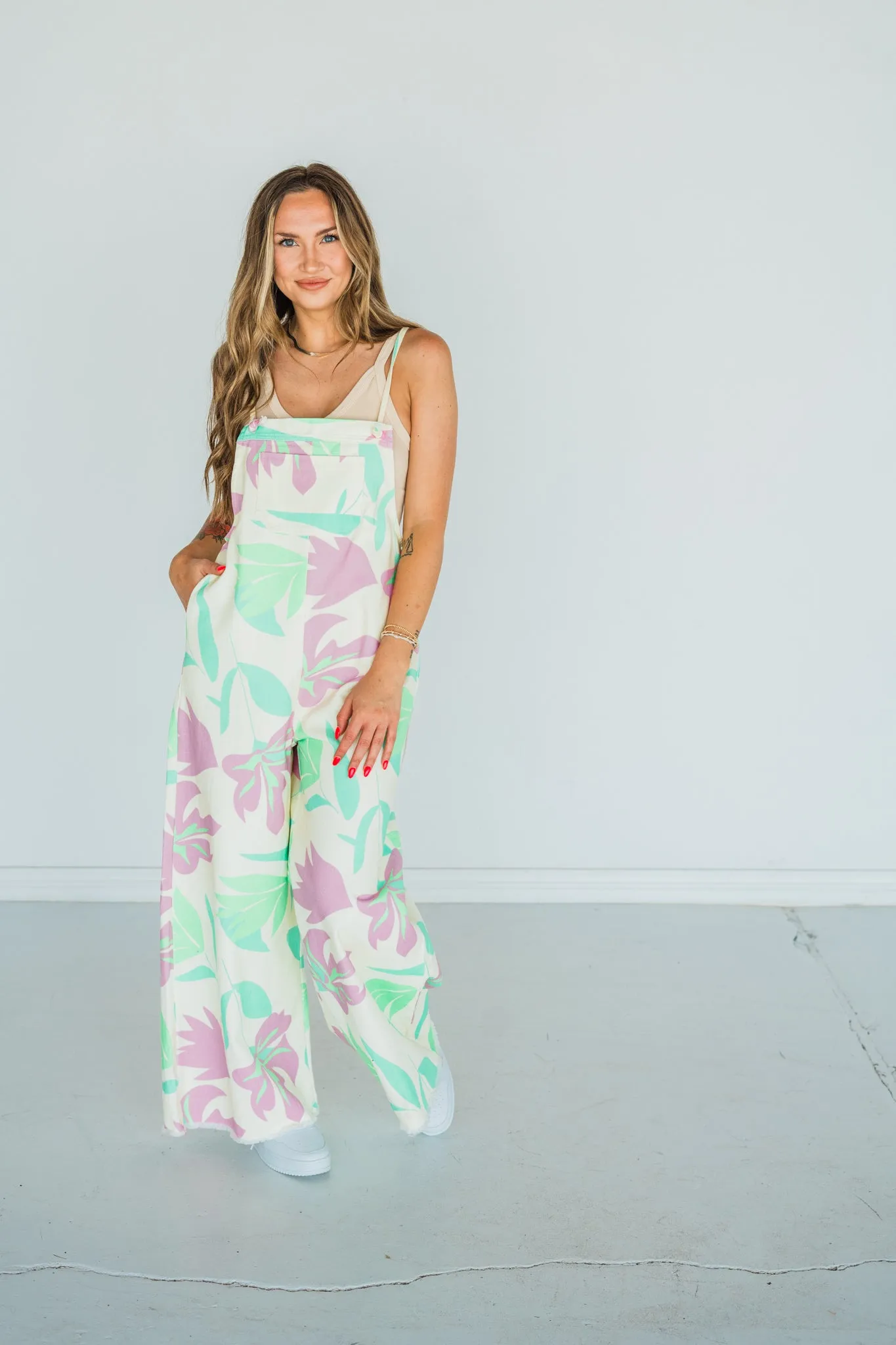 Tropical Paradise Denim Jumpsuit