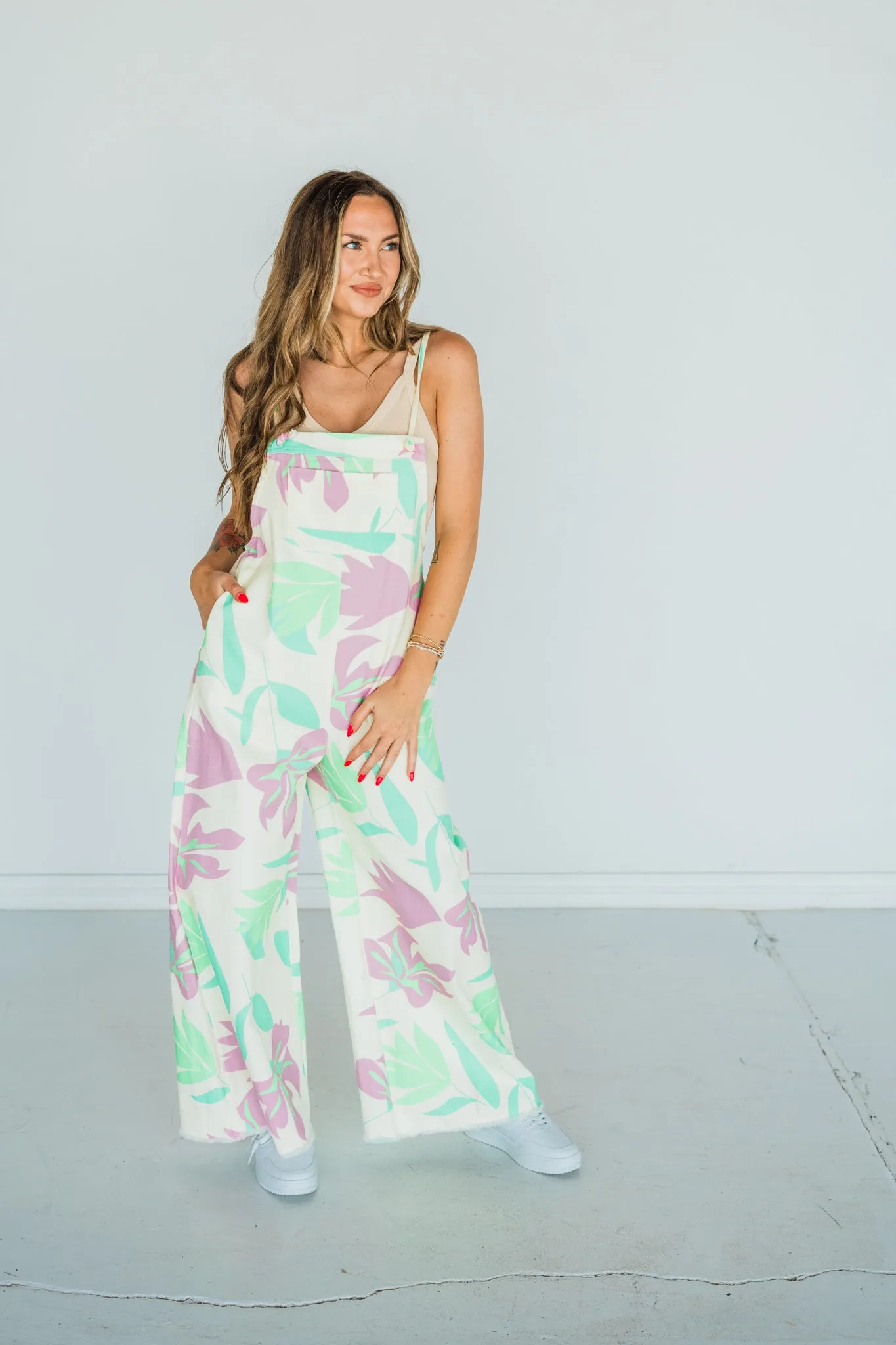 Tropical Paradise Denim Jumpsuit