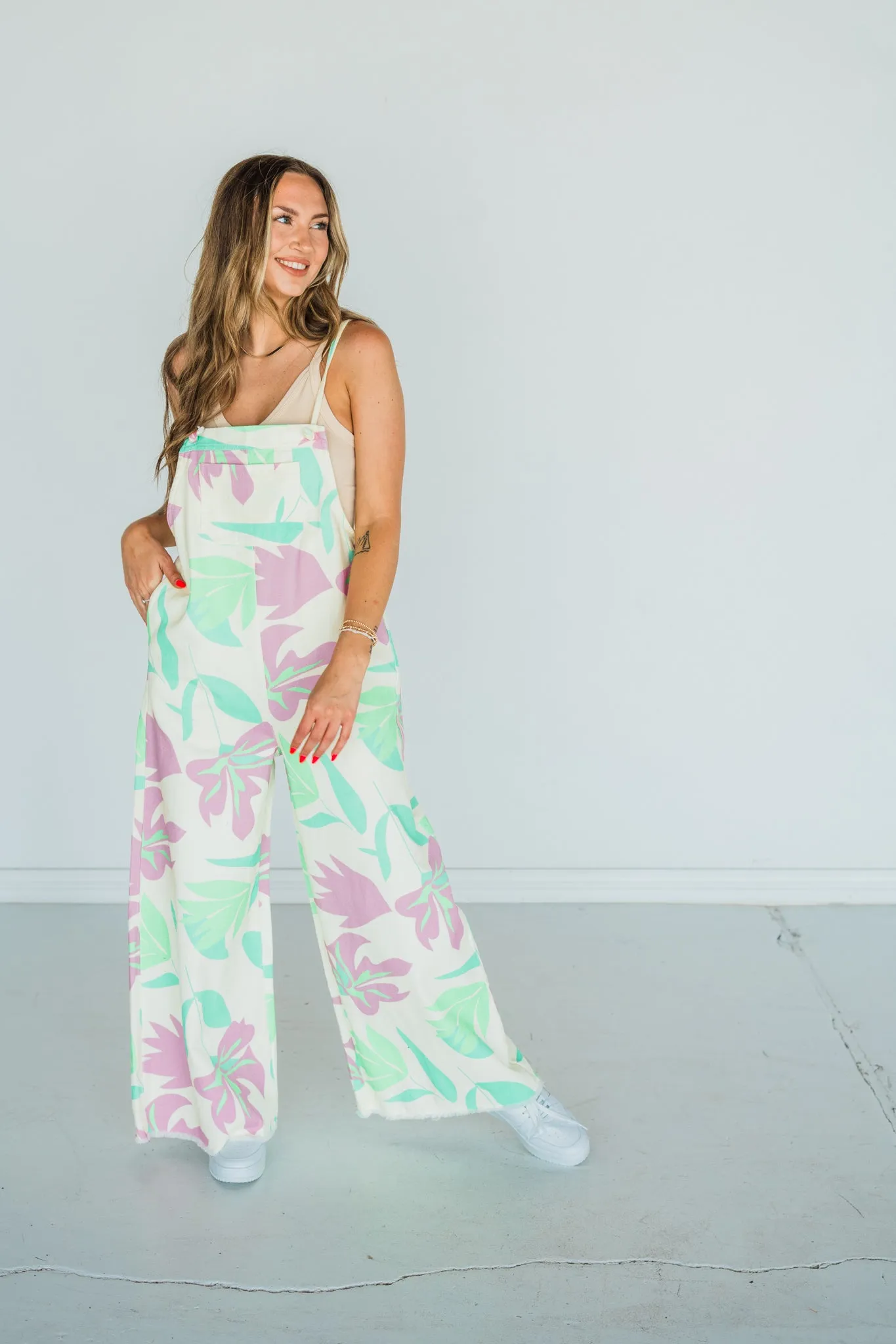 Tropical Paradise Denim Jumpsuit