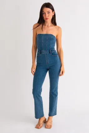 Tube Denim Jumpsuit