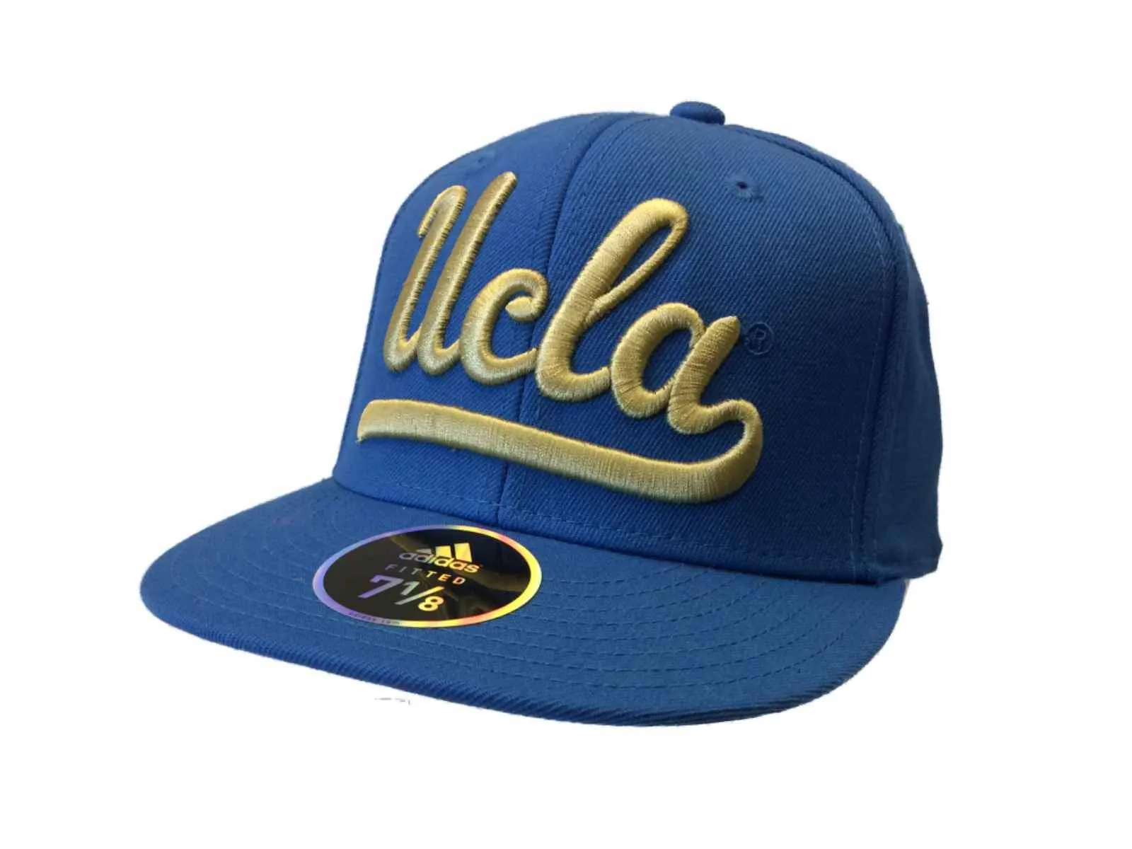 UCLA Bruins Adidas Blue & Gold Wool Structured Fitted Flat Bill Hat Cap (7 1/8)