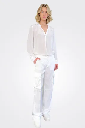 Victoria Cargo Pant - White