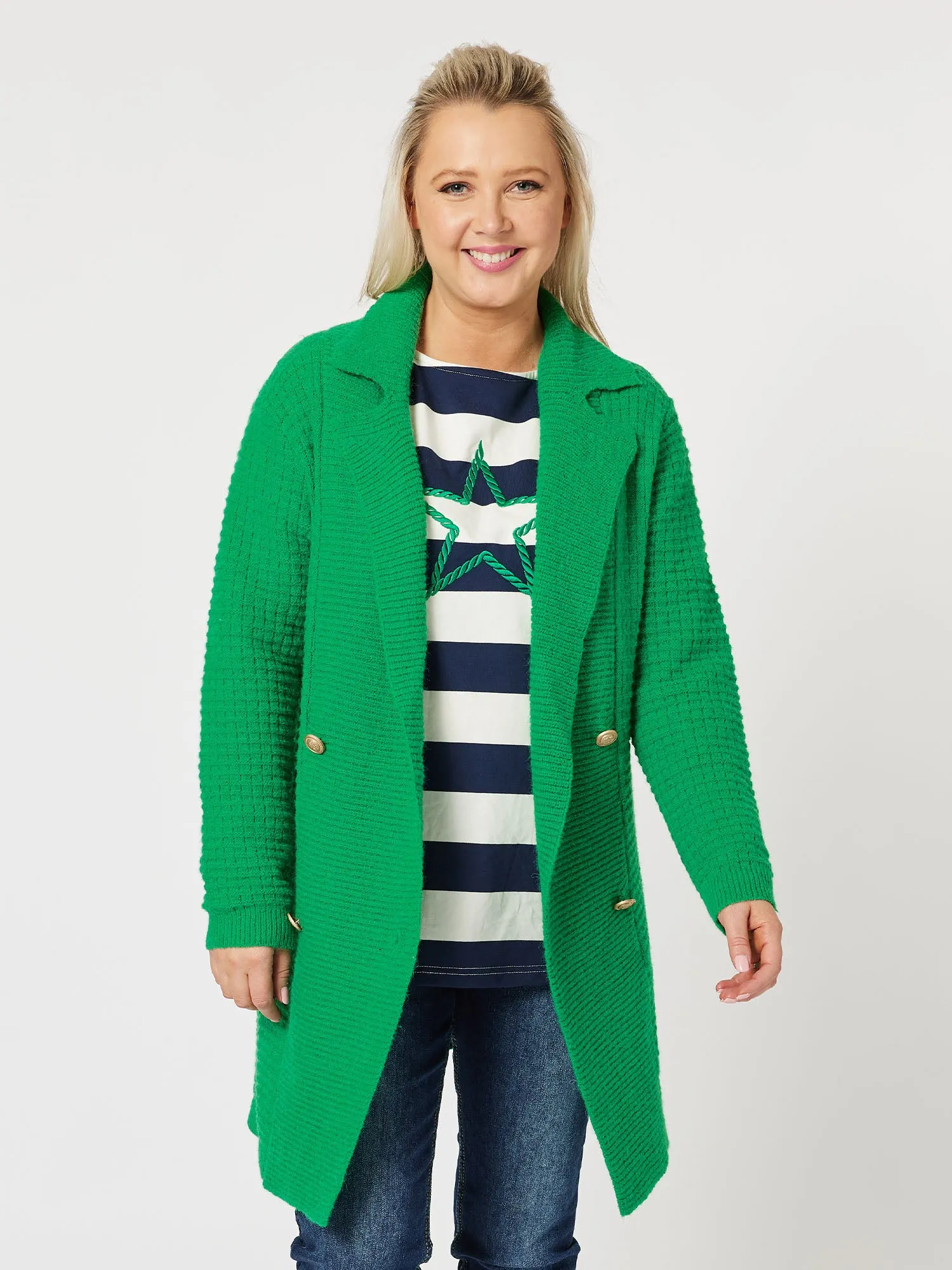 Violet Knit Cardigan - Emerald