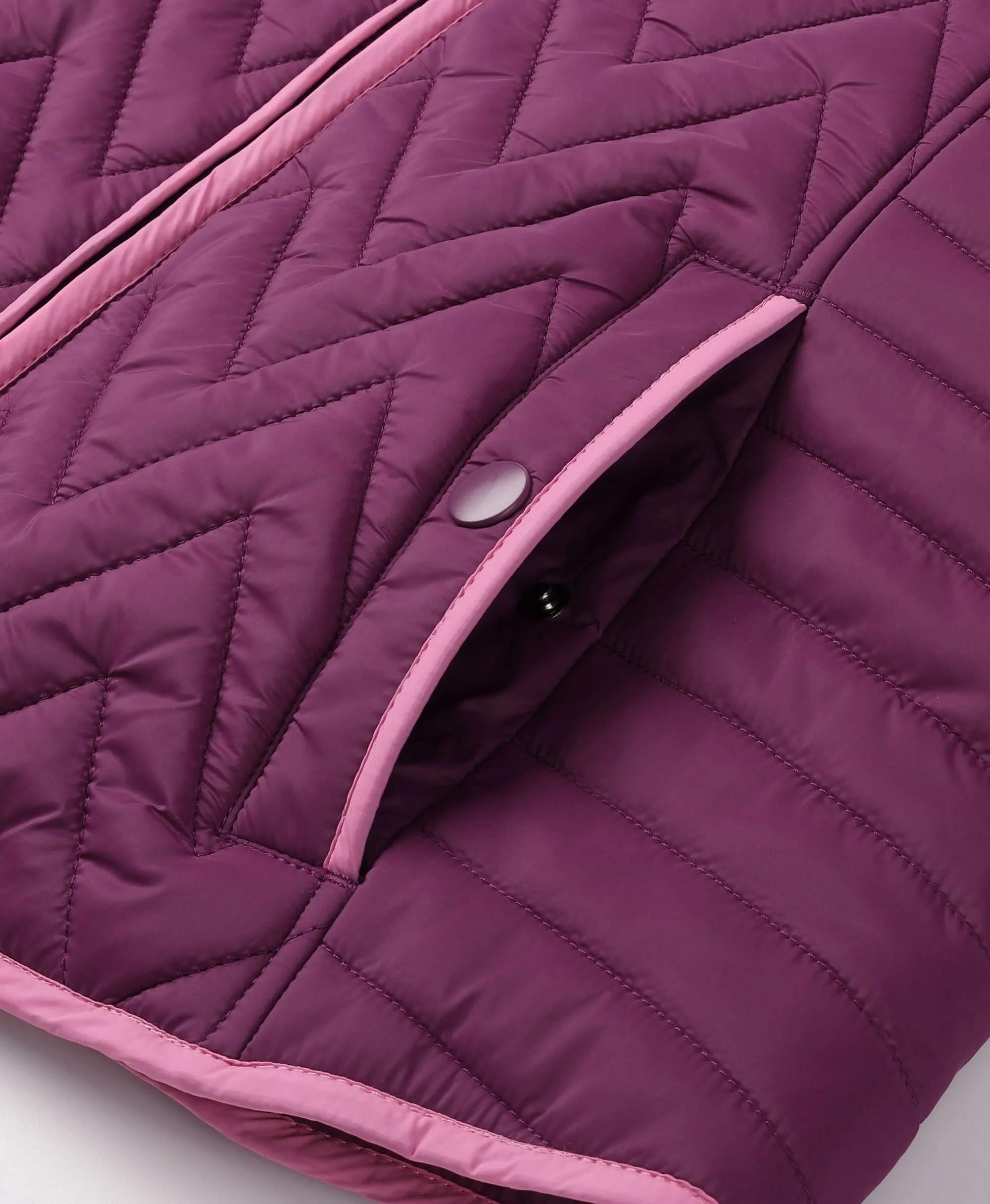 Women's Heated Chevron Quilted Vest - Black / Purple