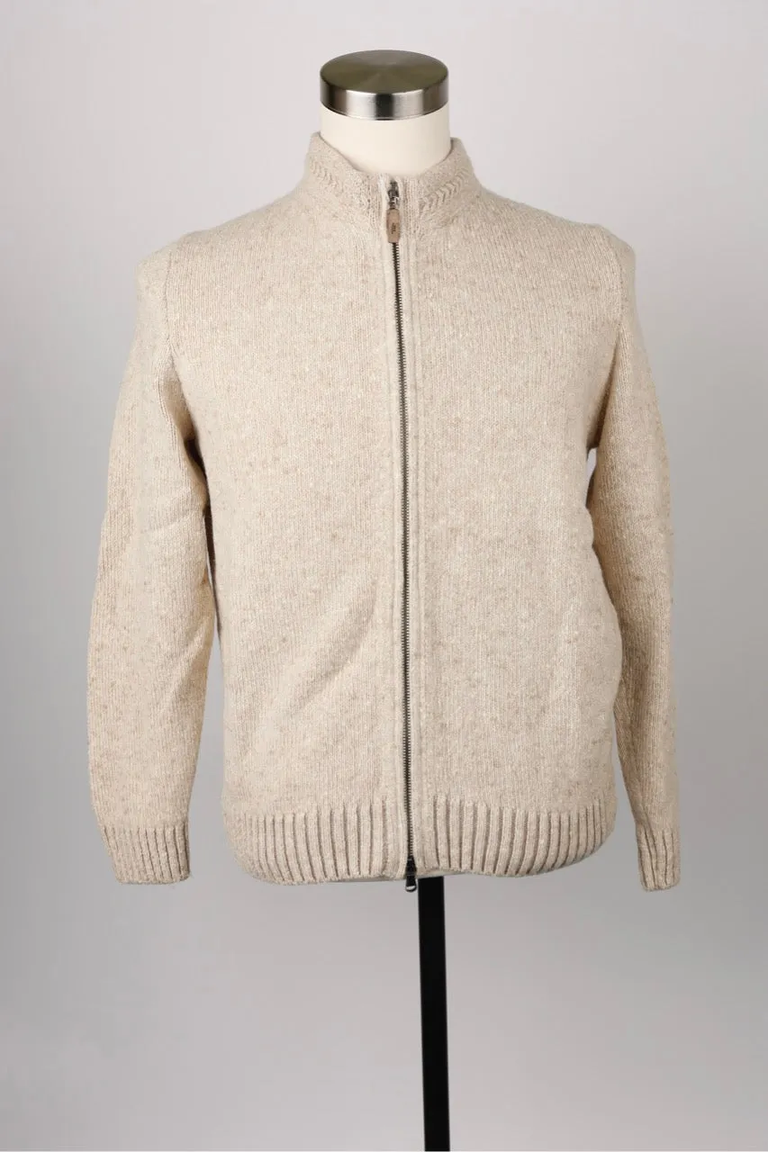 Wool-Cashmere Zip Up Sweater