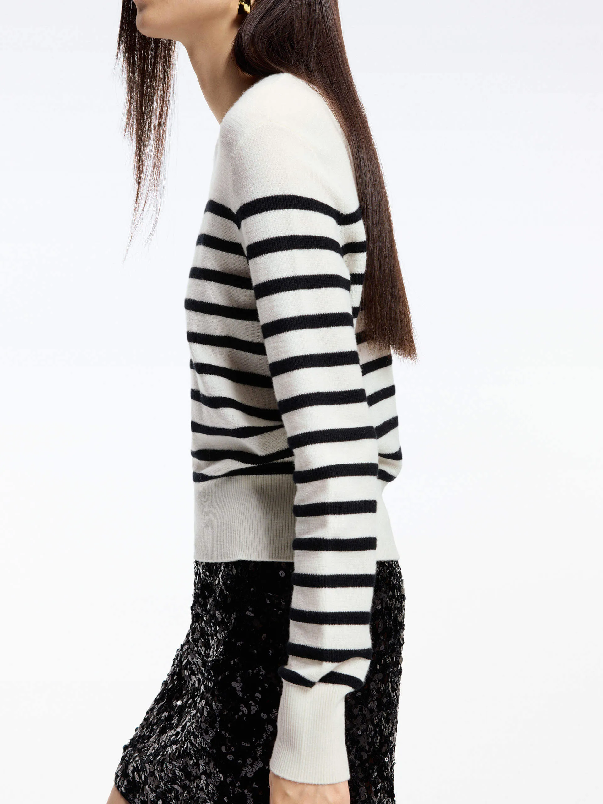 Wool Striped Knit Sweater