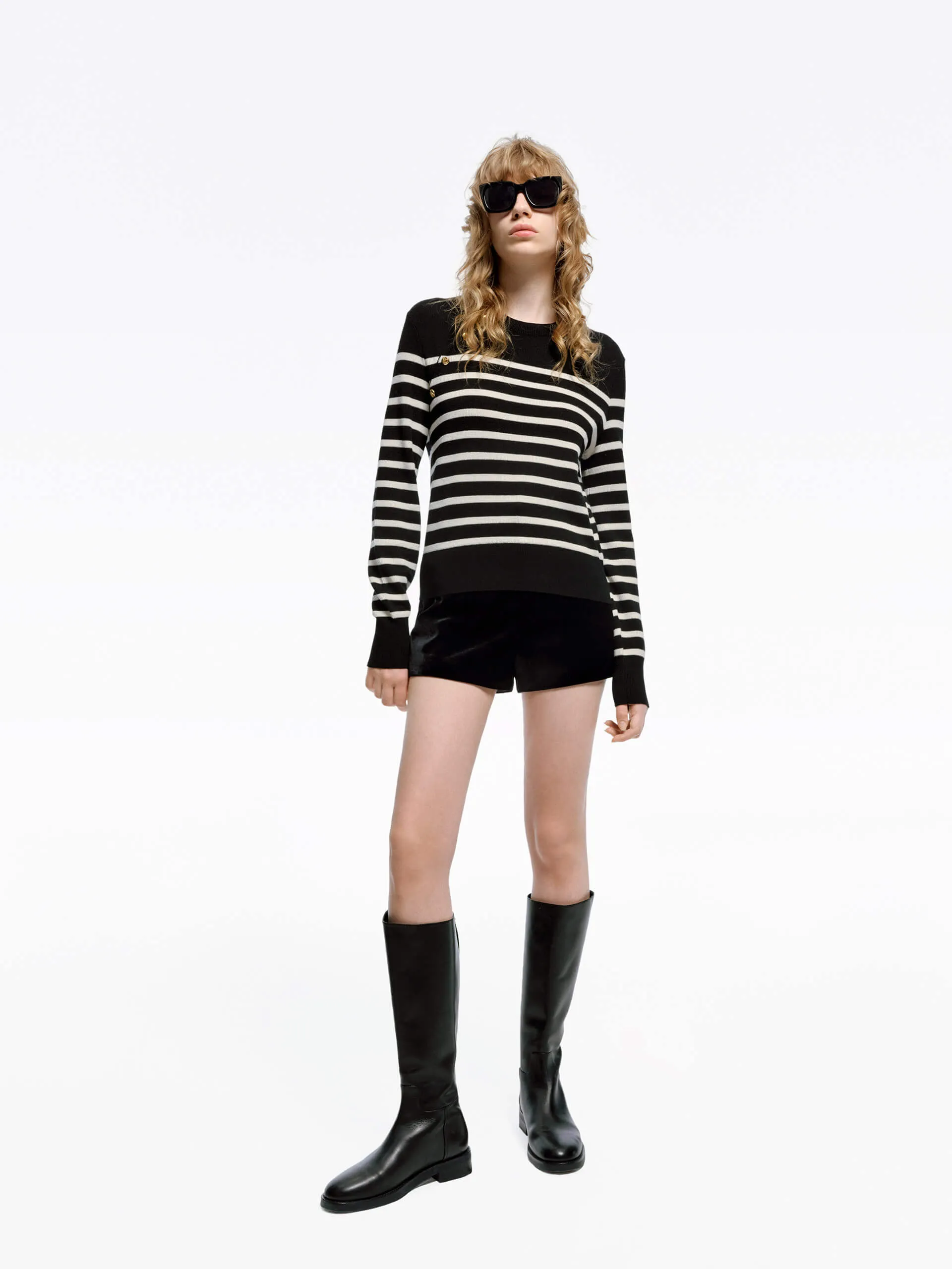 Wool Striped Knit Sweater