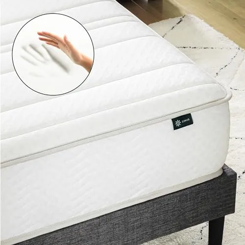 Zinus 8 Inch Foam and Spring Hybrid Mattress [New Version], Fiberglass Free, Medium Firmness, Durable Support, Certified Safe Foams & Fabric, Bed-in-A-Box, King