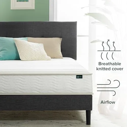 Zinus 8 Inch Foam and Spring Hybrid Mattress [New Version], Fiberglass Free, Medium Firmness, Durable Support, Certified Safe Foams & Fabric, Bed-in-A-Box, King